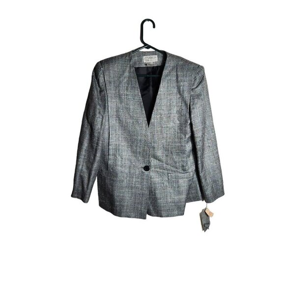 NWT Vintage Atrium Collection Silk Blend Blazer Gray 13/14 - Picture 1 of 3